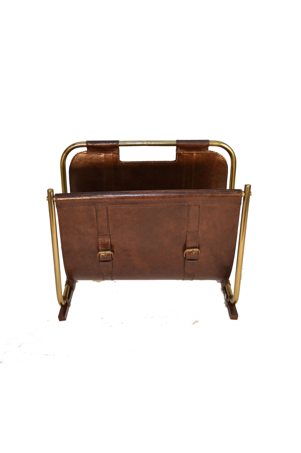 Leather Magazine Basket - Dark - Magpie Style