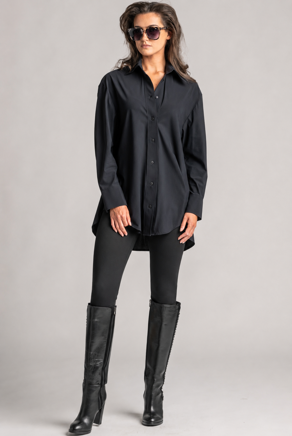 PAULA RYAN Crossover Waist Legging - Black Roma - Paula Ryan