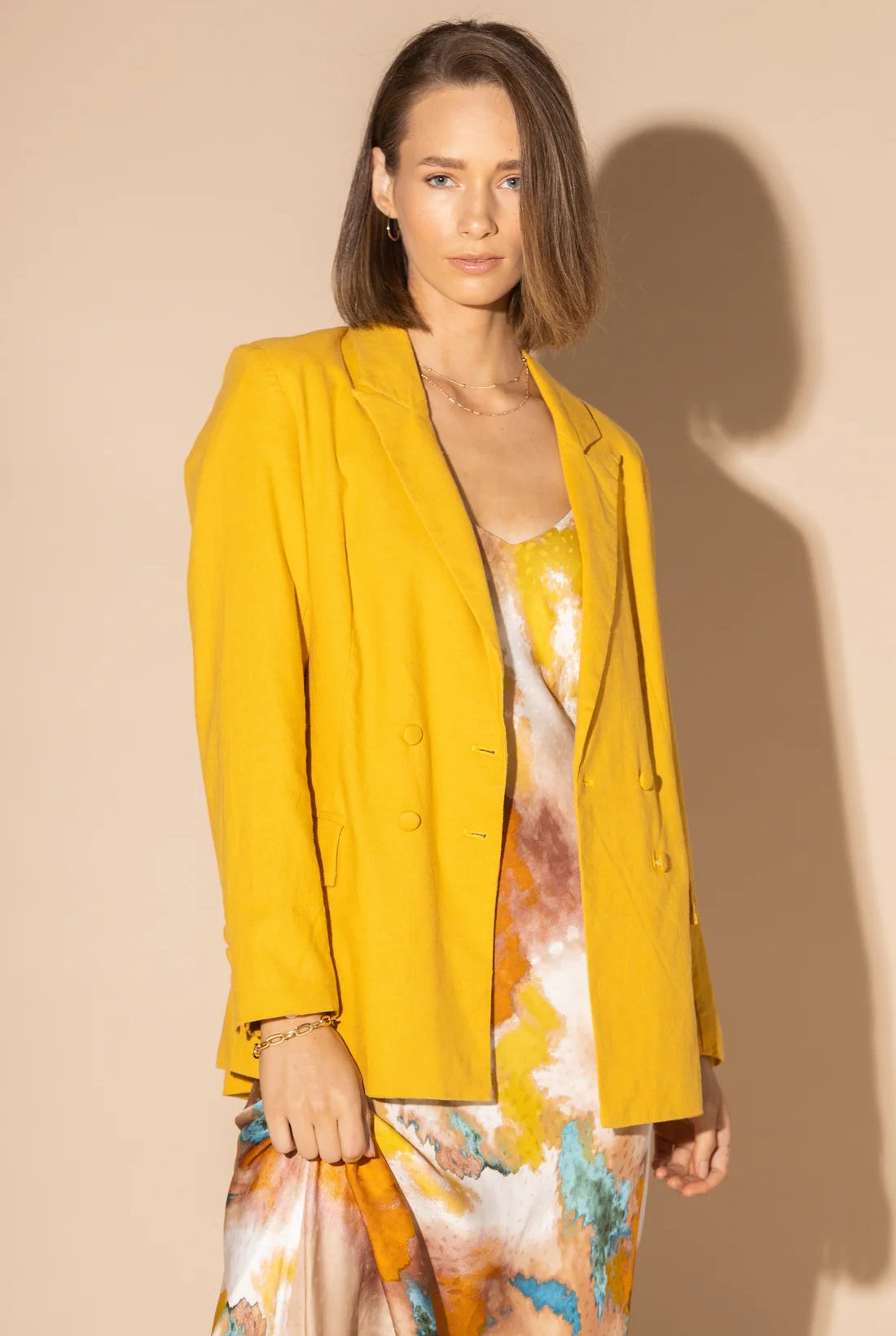 LOUGHLIN Empire Blazer - Mustard - Magpie Style