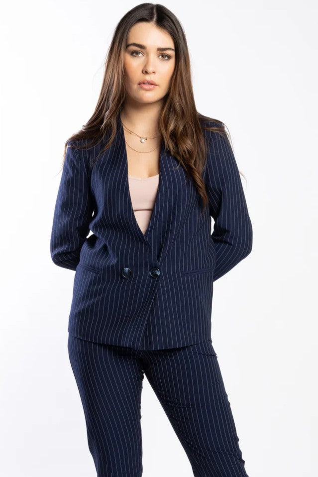 DRAMA THE LABEL Lillie Blazer - Night Stripe - Magpie Style