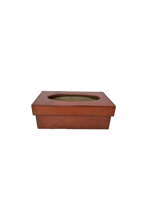 Leather Tissue Box - Tan - Magpie Style