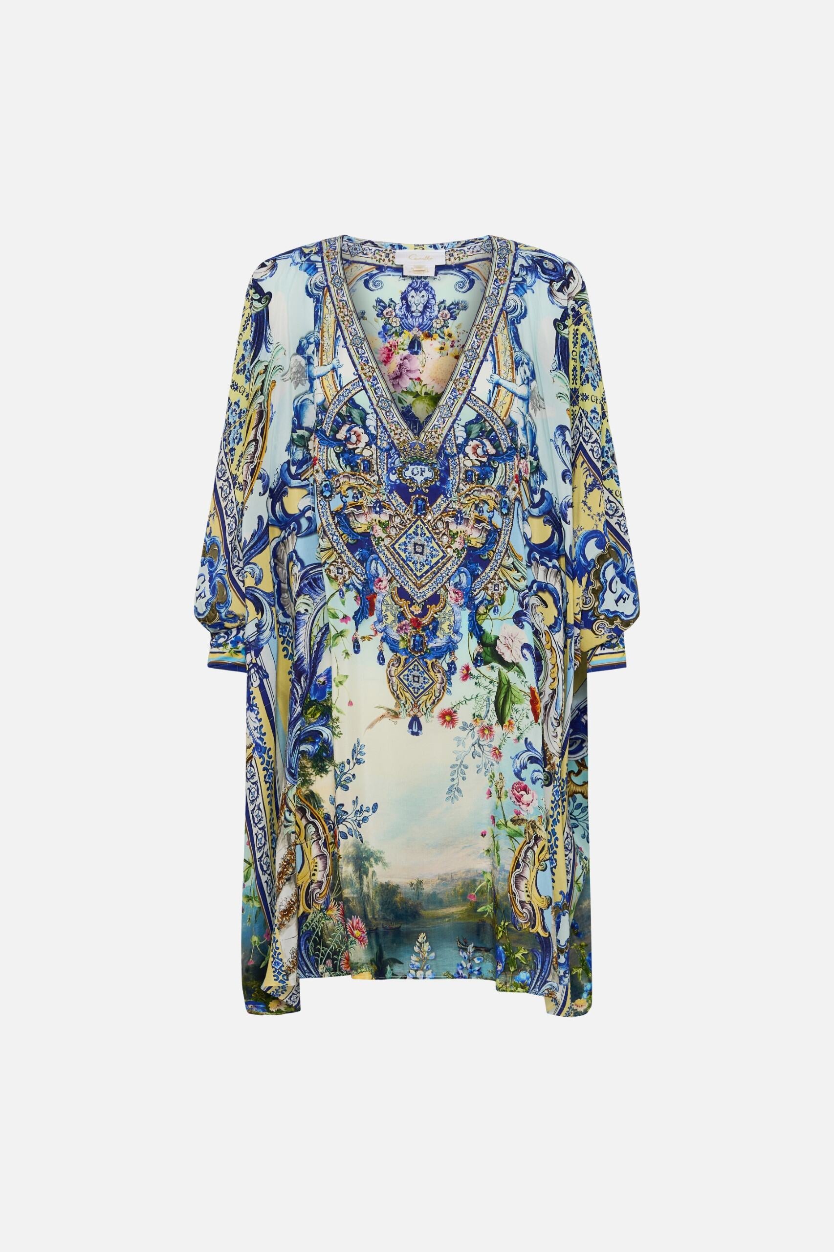 CAMILLA Short Kaftan with Cuff - Wall to Wall Wonders - Magpie Style