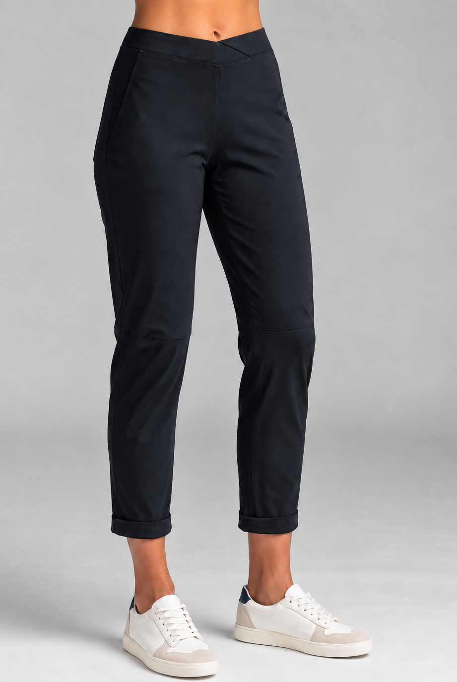 PAULA RYAN ESSENTIALS Narrow Cuff Pant - Microjersey Black - Paula Ryan