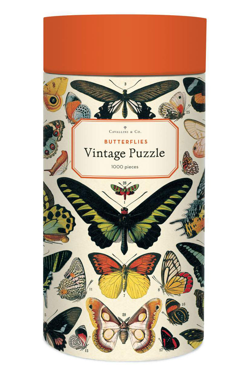 Cavallini & Co - Butterflies 1000 Piece Vintage Puzzle - Magpie Style