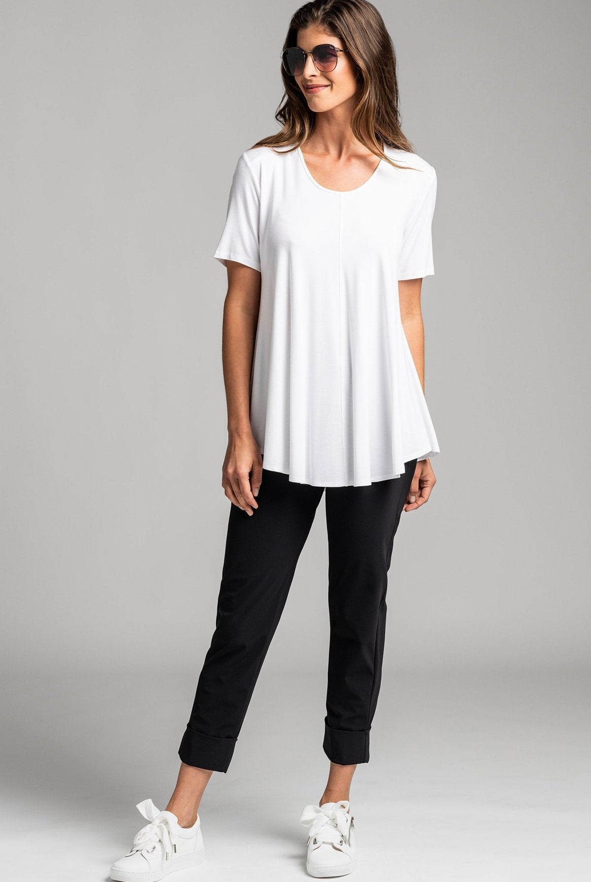 PAULA RYAN ESSENTIALS Slouched Cuffed Pant - Classic Microjersey