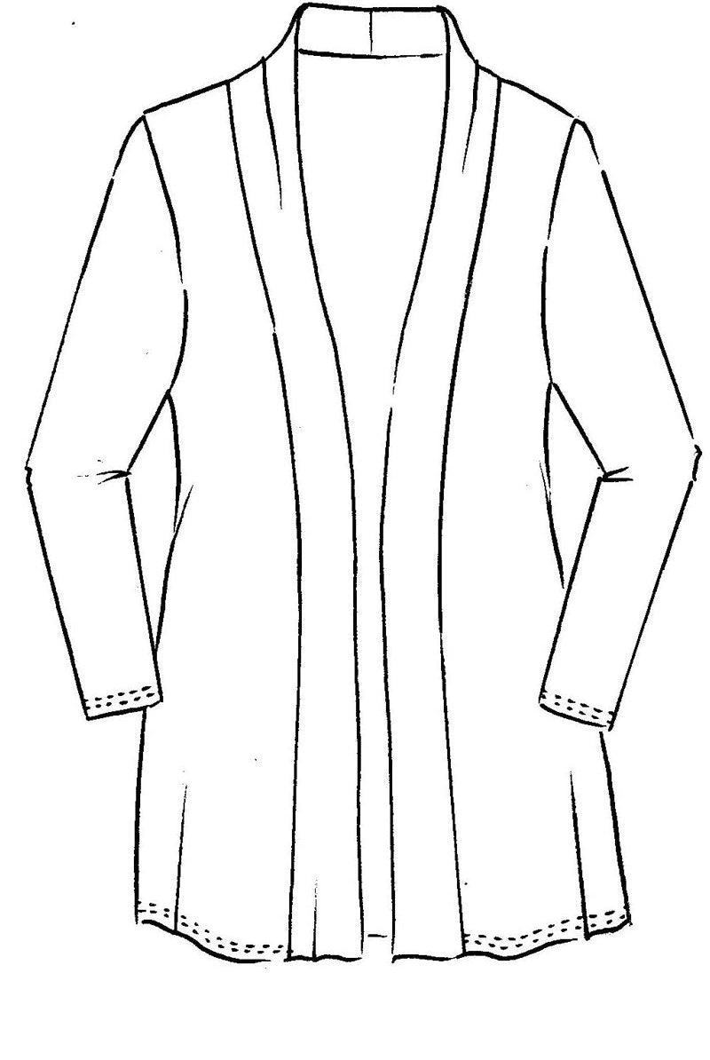 PAULA RYAN Edge to Edge Waisted Cardigan - Navy Merino - Paula Ryan