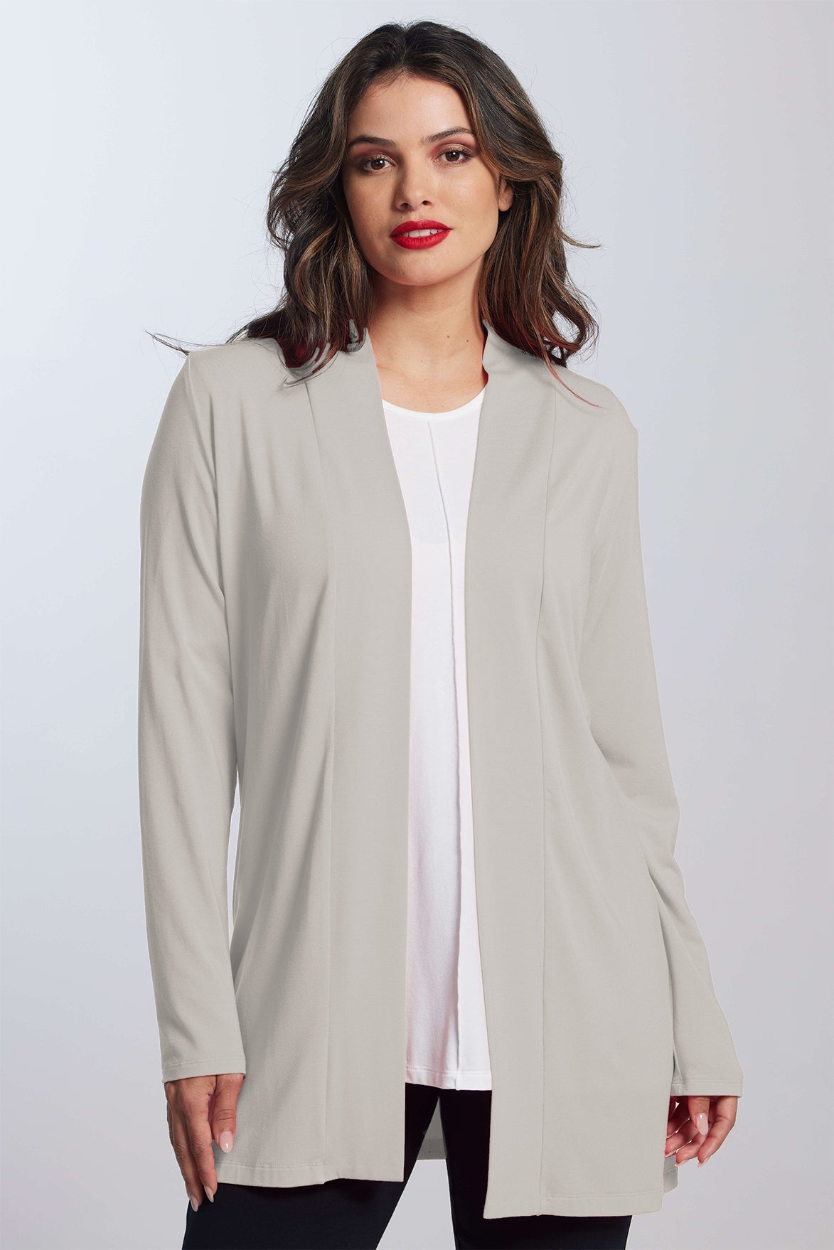 PAULA RYAN ESSENTIALS Edge to Edge Cardigan - MicroModal Champagne - Paula Ryan