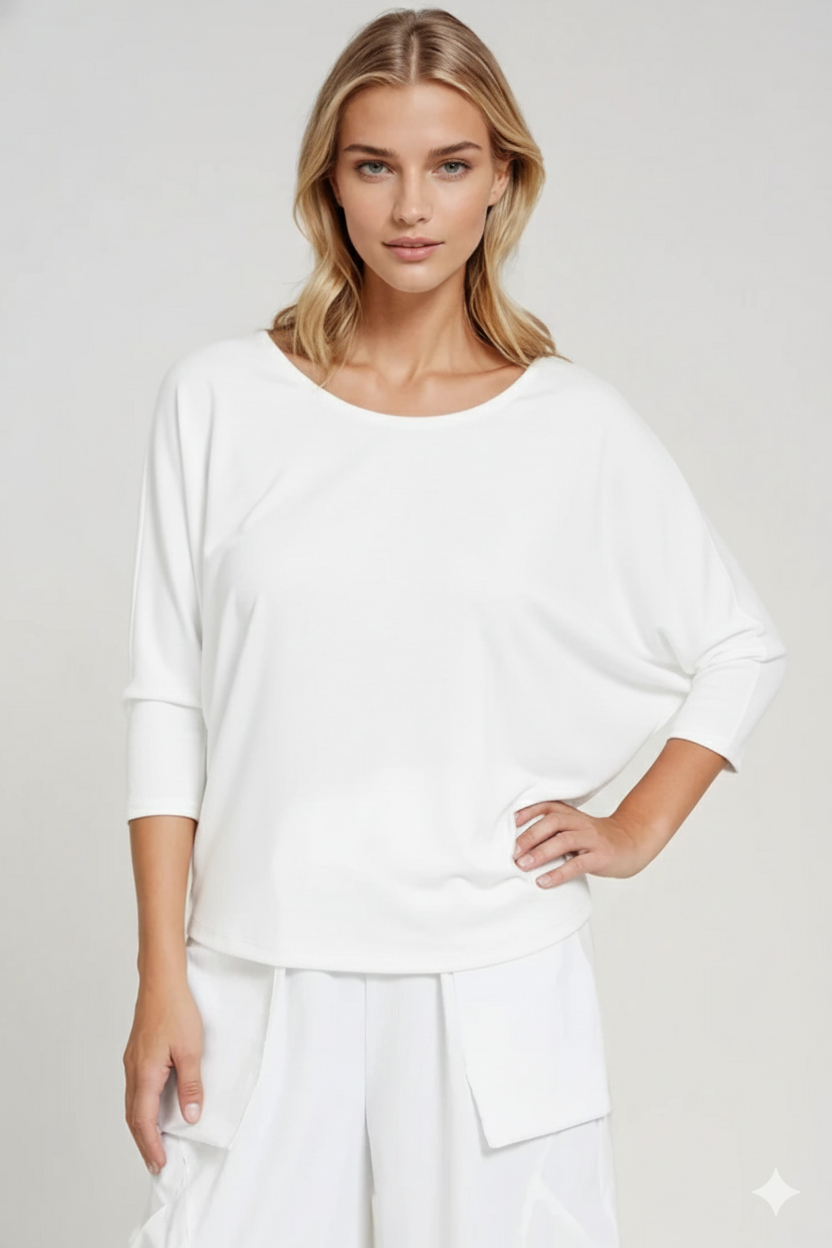 PAULA RYAN Batwing Top Eco Vero - White - Paula Ryan