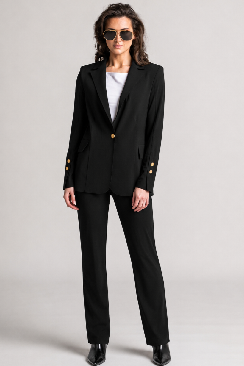 PAULA RYAN Tailored Pant - Microjersey Black - Paula Ryan