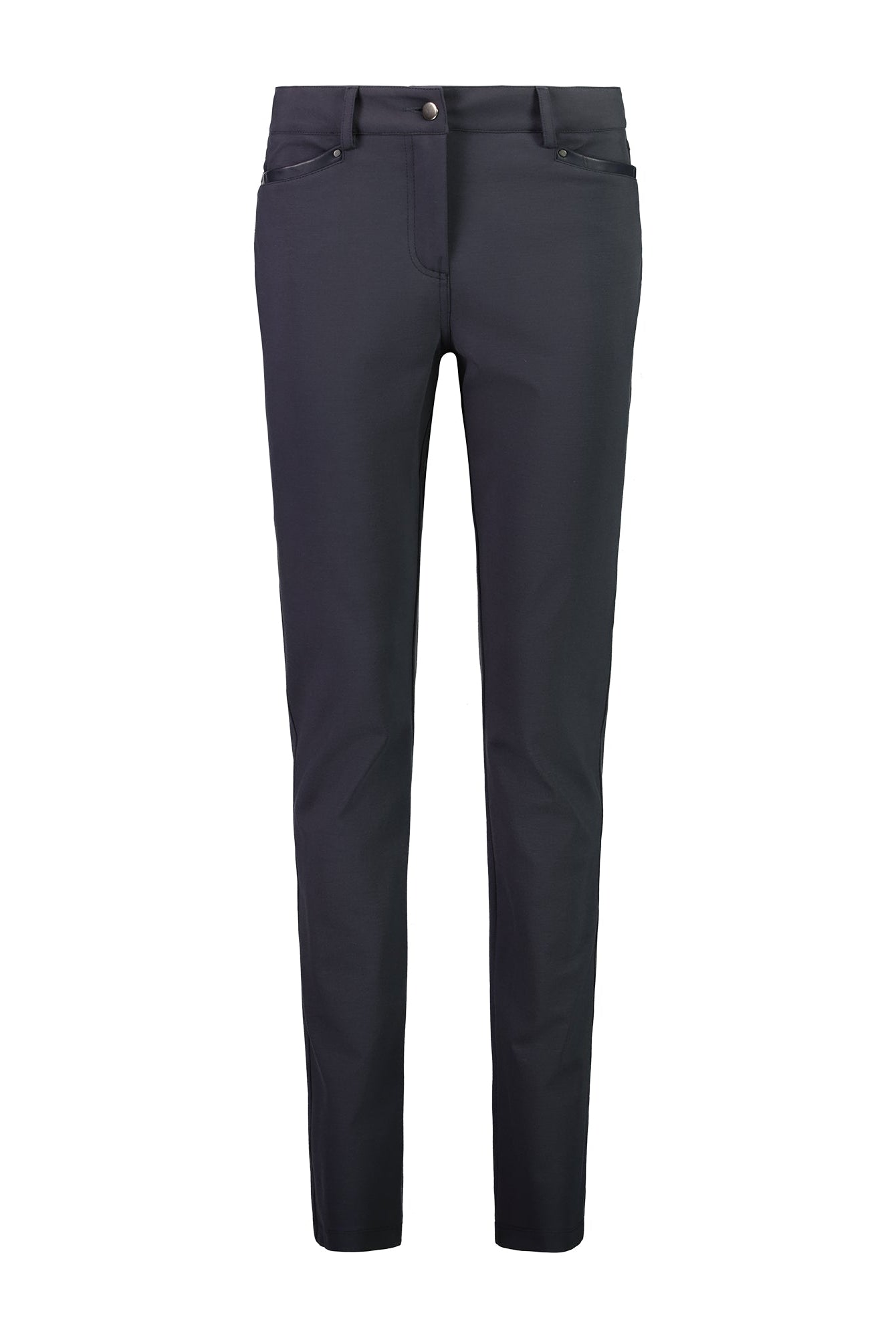 PAULA RYAN Leather Trim Roma Jean - Navy - Paula Ryan