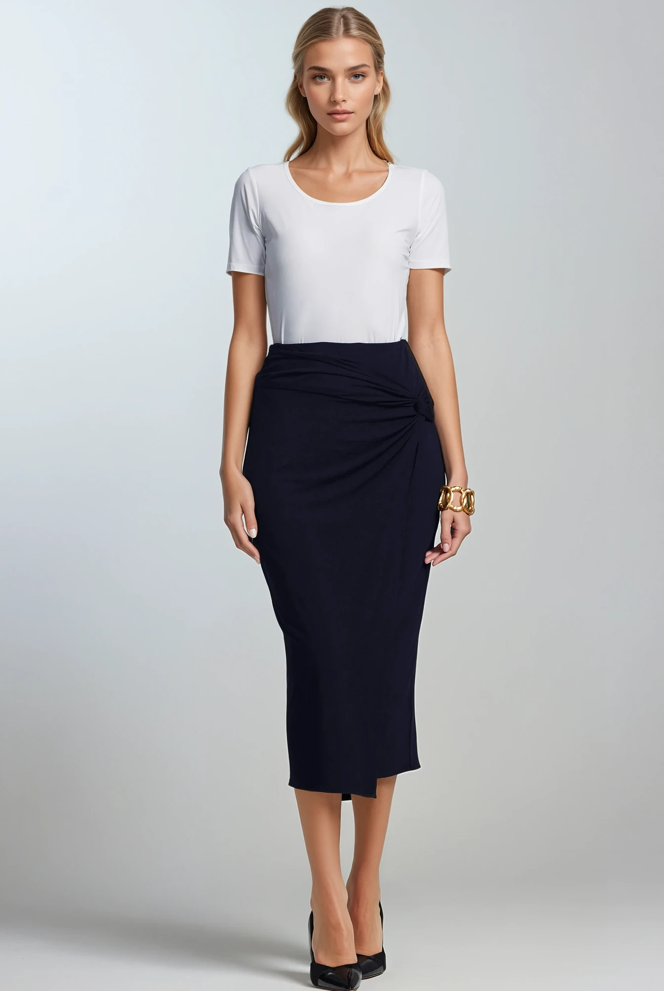 PAULA RYAN Scoop Neck Layering Body Tee - White Superfine Microjersey - Paula Ryan