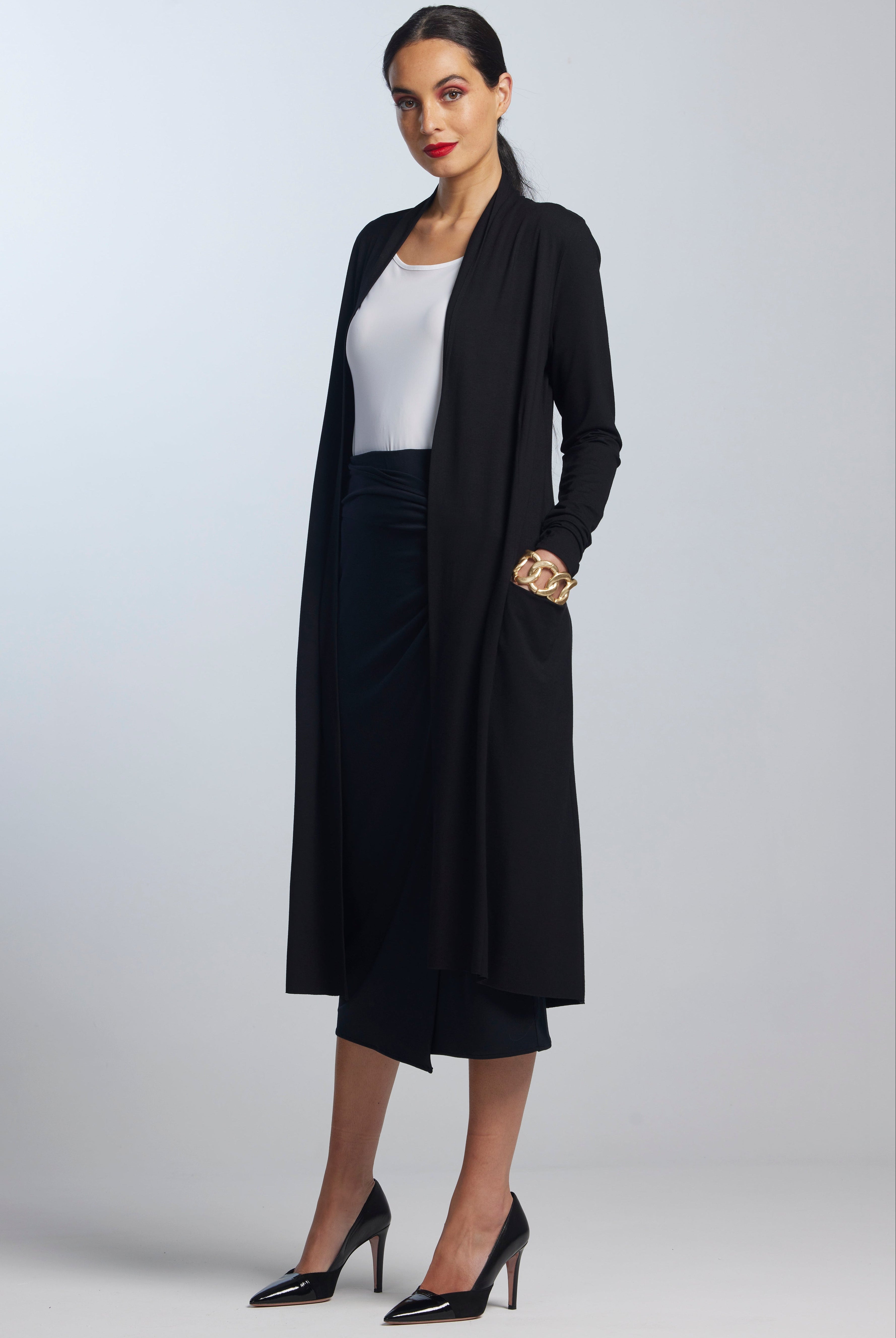 PAULA RYAN Long Shrug Merino - Black - Paula Ryan
