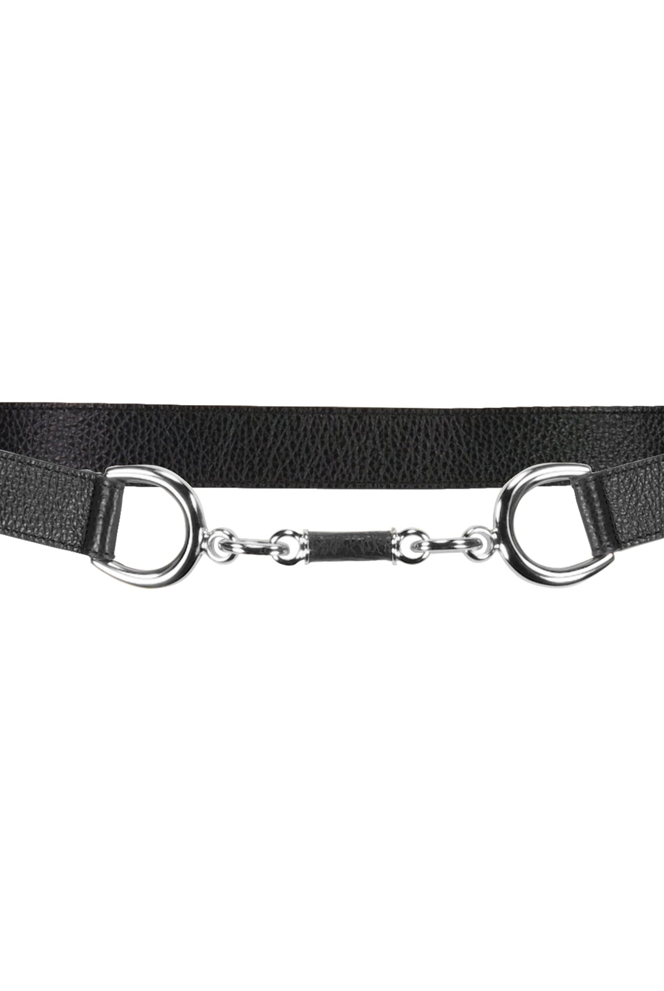PAULA RYAN Metal Trimmed Leather Belt - Black/Nickel - Paula Ryan