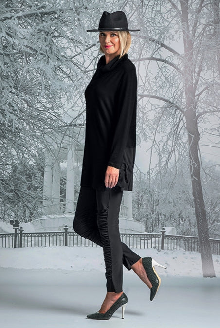 PAULA RYAN Rouched Legging - Black - Microjersey - Paula Ryan