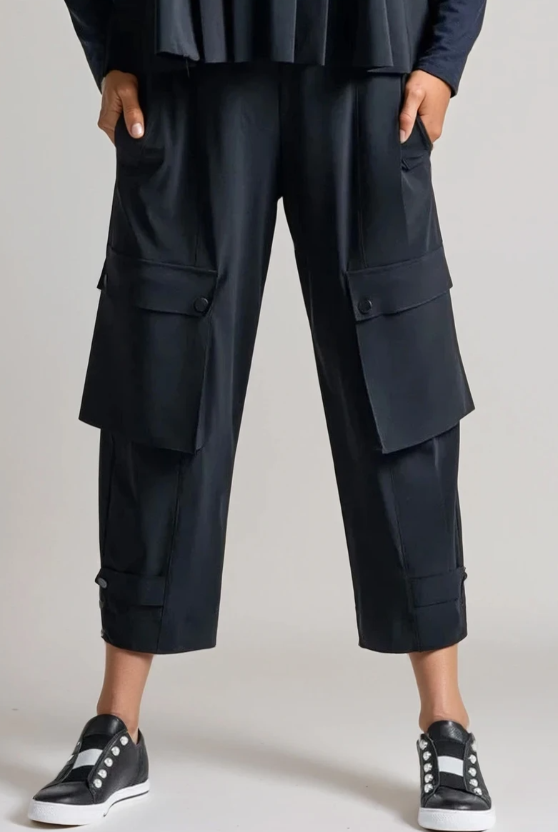 PAULA RYAN Wide Leg Kyoto Pant - Navy - Paula Ryan