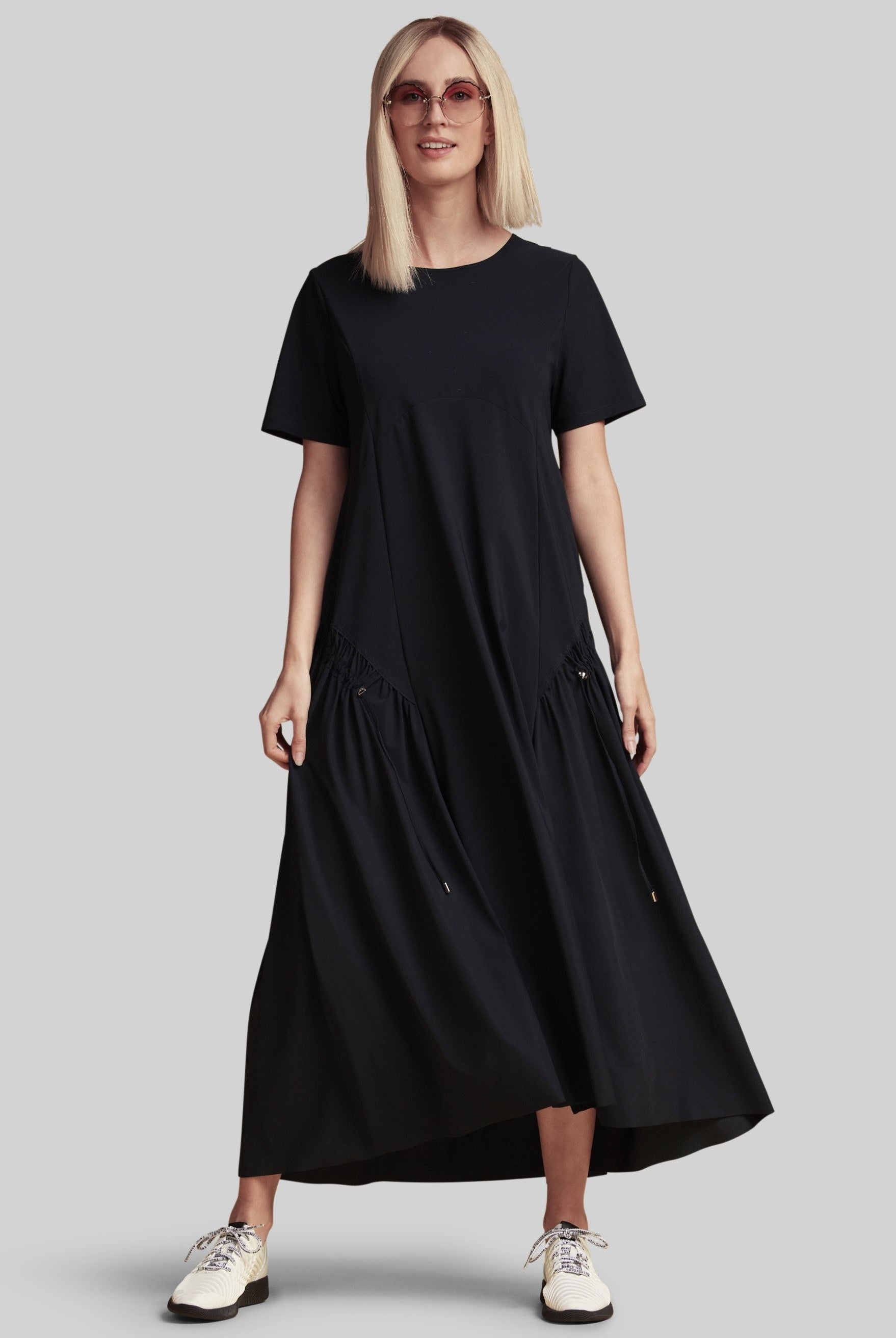 PAULA RYAN Arched Front Dress - Black Microjersey - Paula Ryan