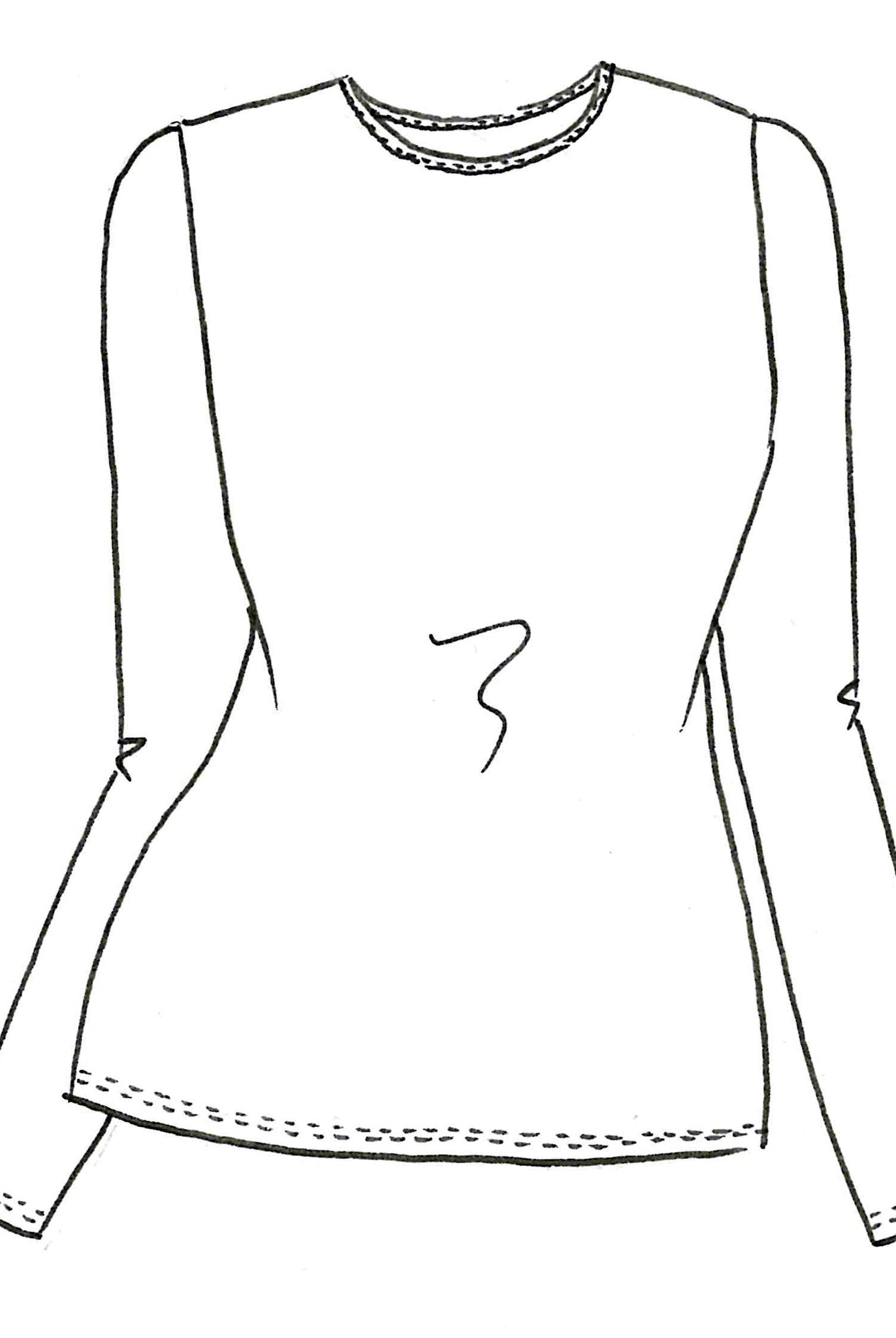 PAULA RYAN RELAXED Crew Neck Long Sleeve Body Tee - Black - Paula Ryan