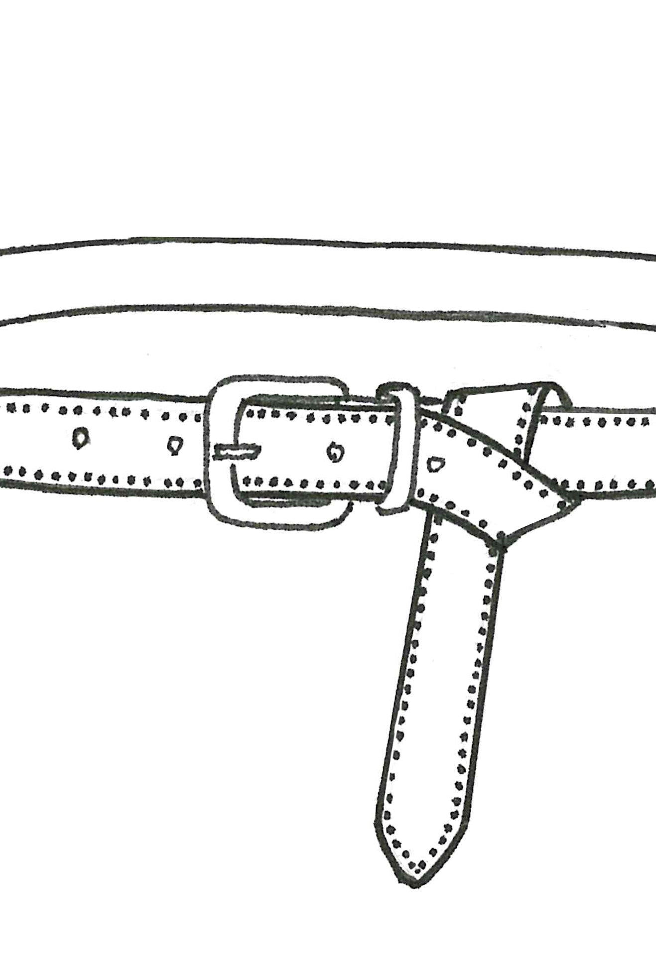 PAULA RYAN Skinny Studs Belt - Black/Light Gold - Paula Ryan