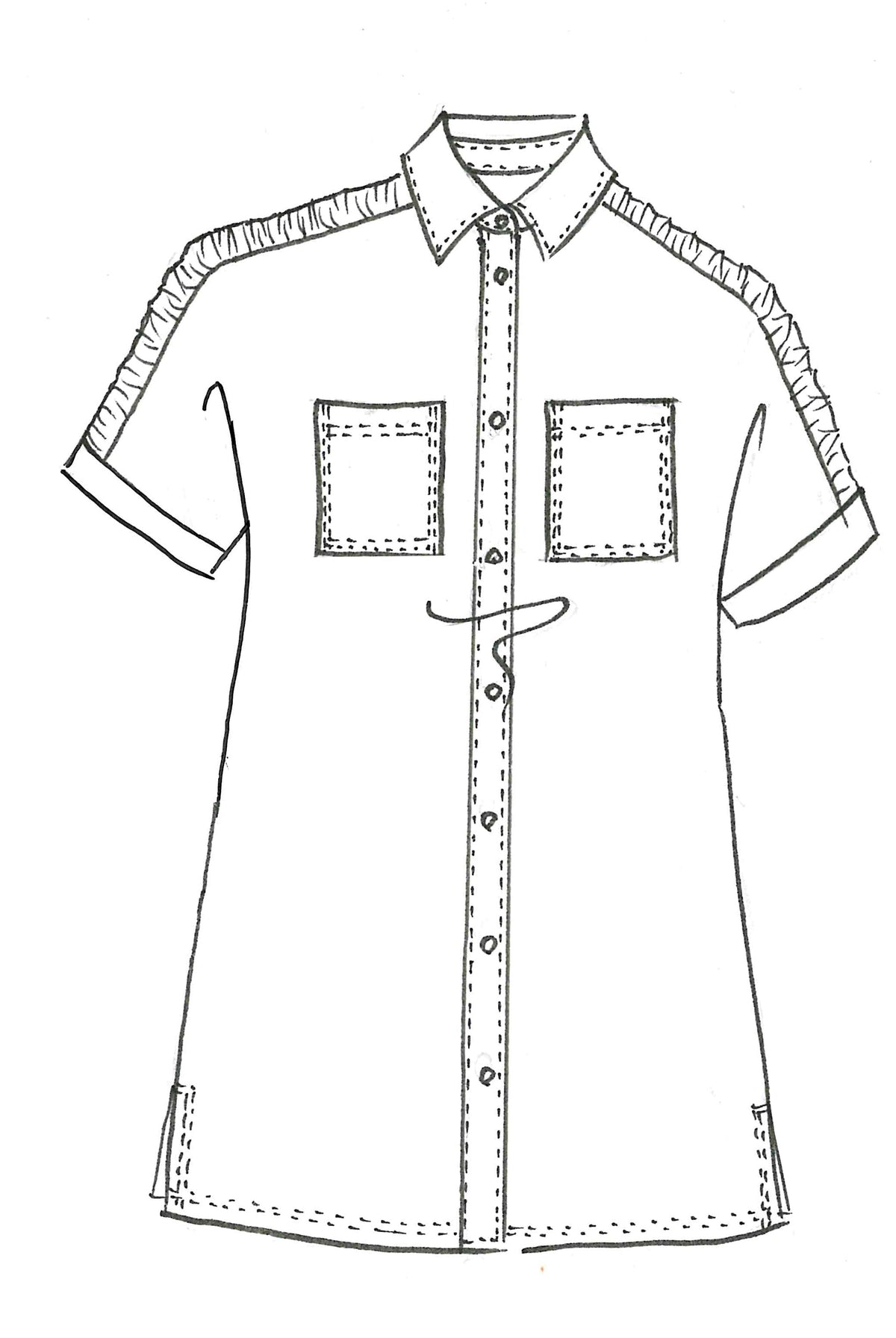 PAULA RYAN Rouched Cap Sleeve Shirt - White - Paula Ryan