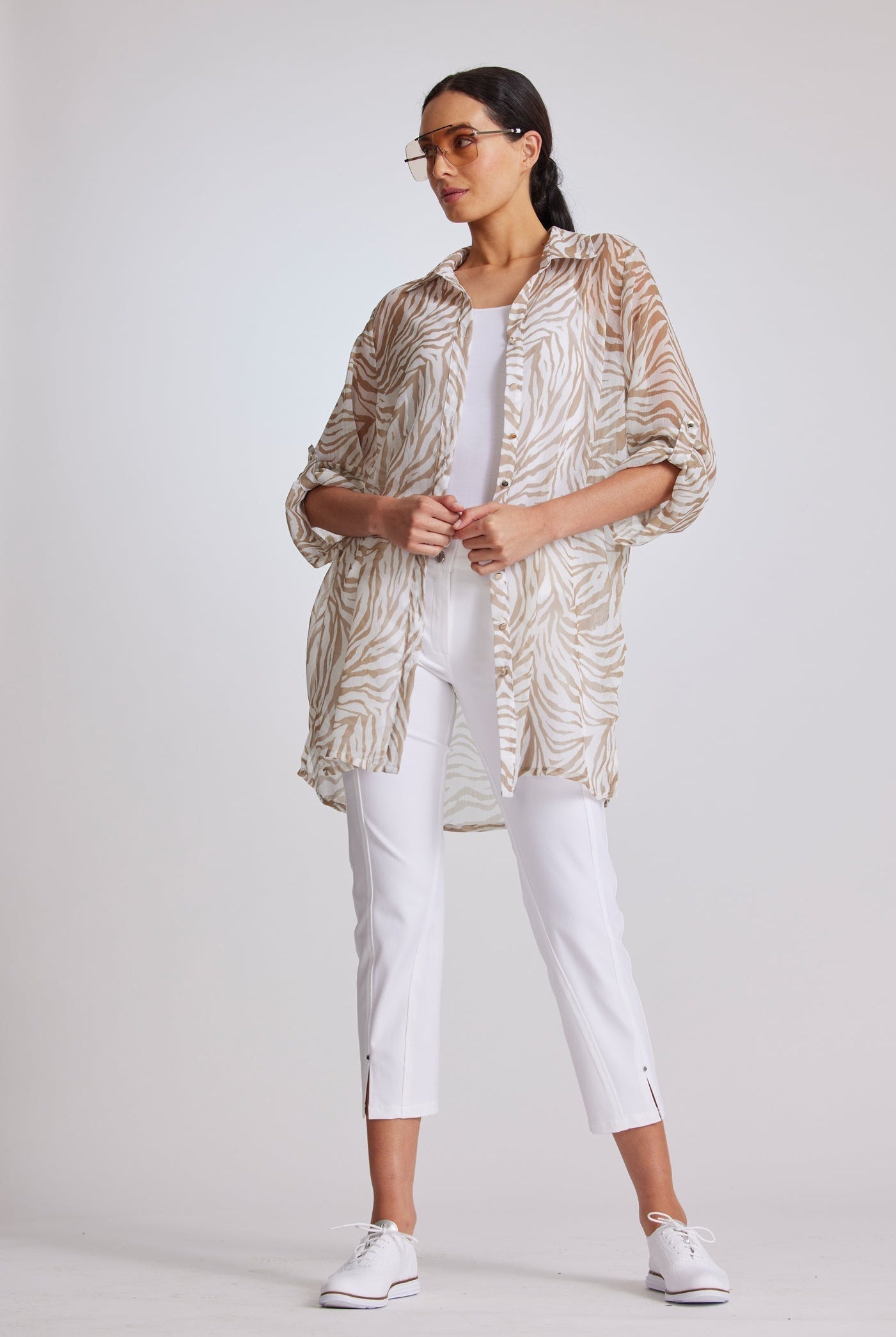 PAULA RYAN Panelled Crop Jean - White - Paula Ryan