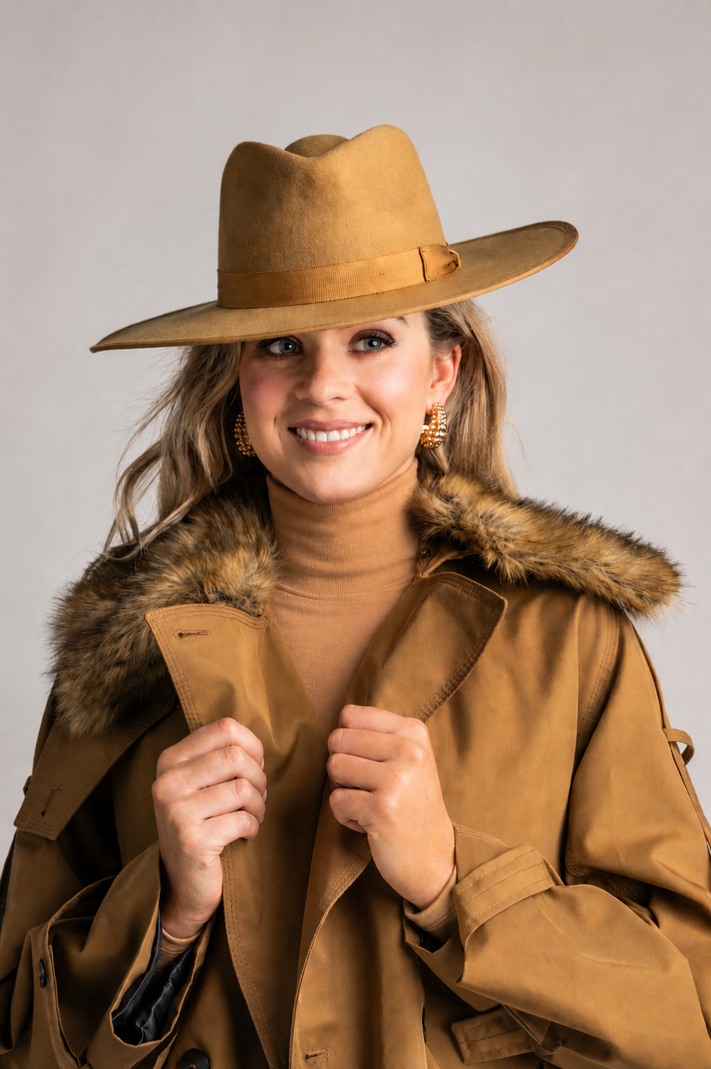 PAULA RYAN Easy Fit Polo Neck Top - Merino Camel - Paula Ryan