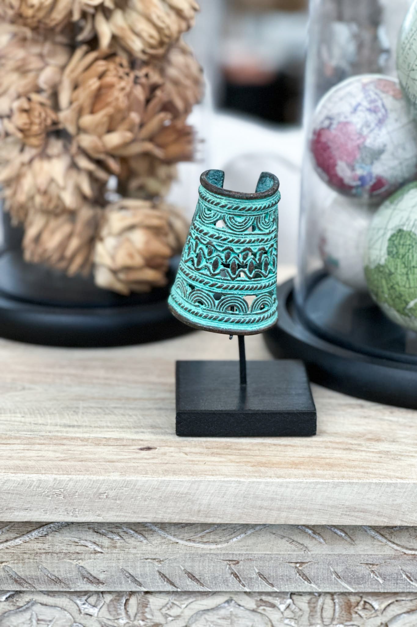 Verde Green Bronze Amulet - Magpie Style