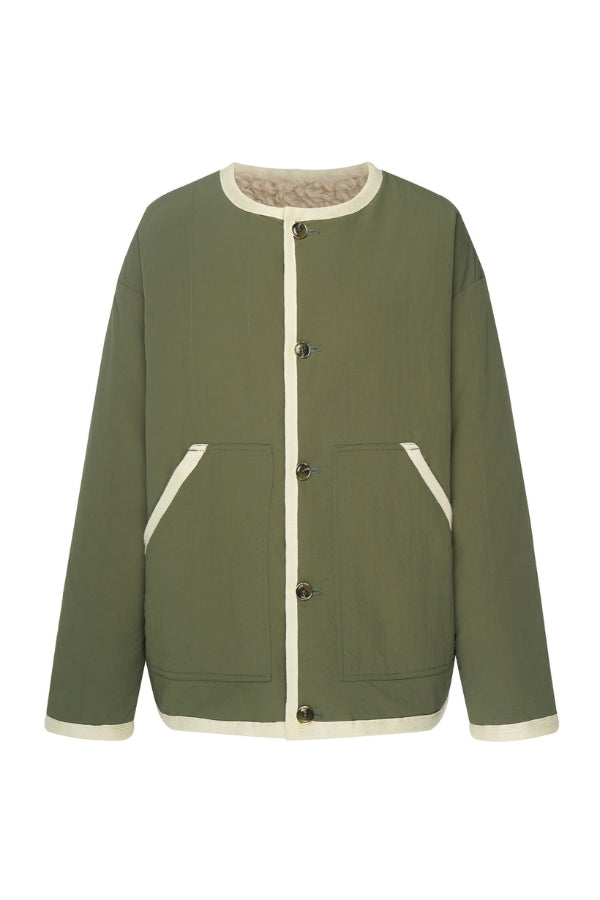 MOKE Juniper Reversible Jacket - Olive/Cream - Magpie Style