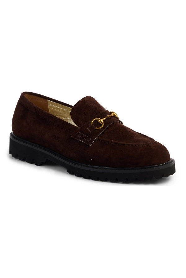 KATHRYN WILSON Shandre Loafer - Chocolate Suede - Magpie Style