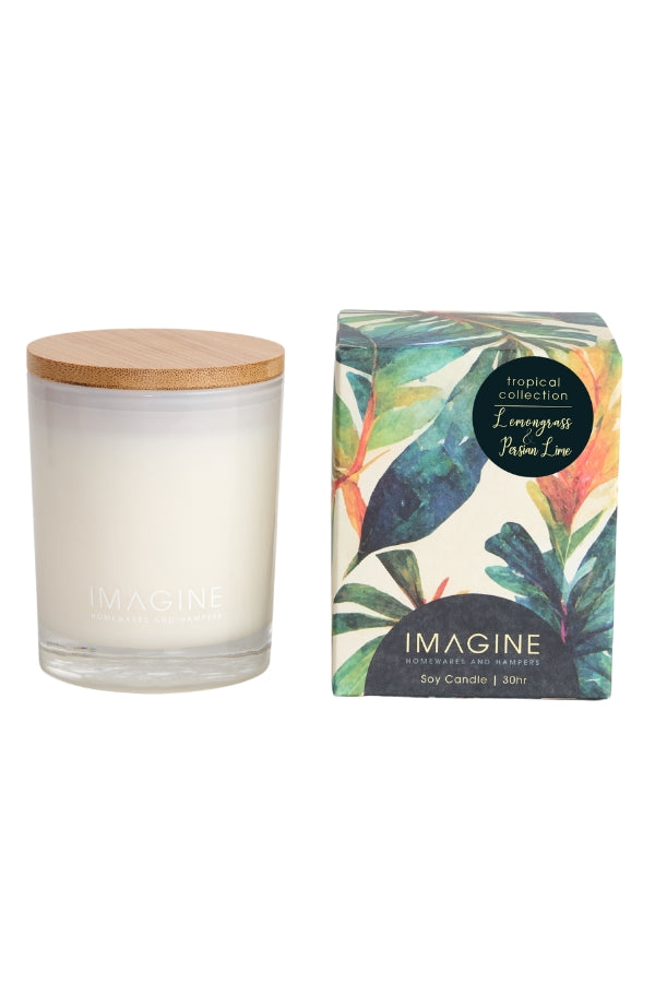 Lemongrass & Persian Lime Soy Wax Candle 200g - White - Magpie Style