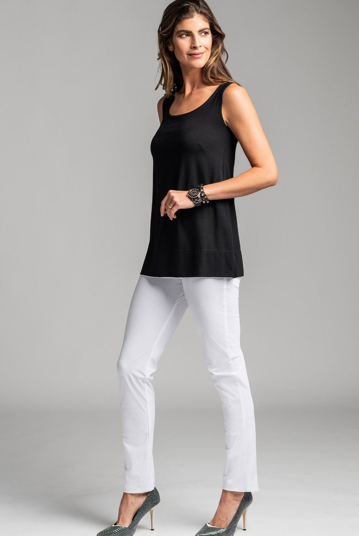 PAULA RYAN ESSENTIALS Waisted Cigarette Pant - Microjersey - Paula Ryan