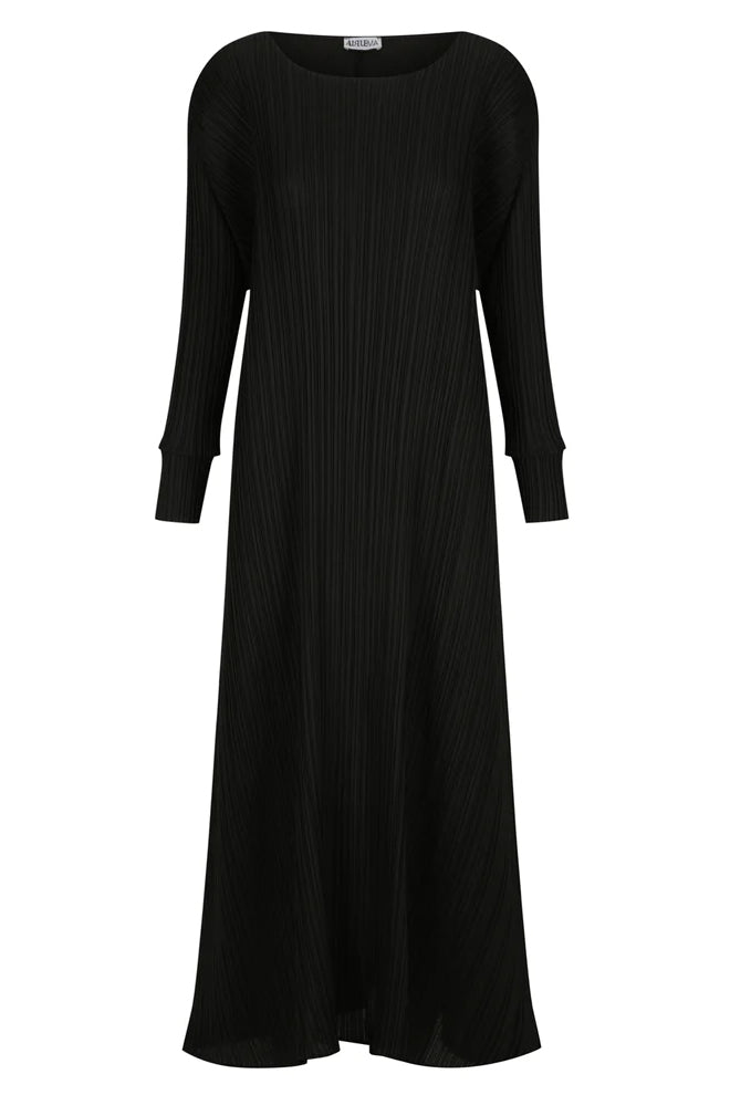 ALQUEMA - Simply Pleat Dress Black - Magpie Style
