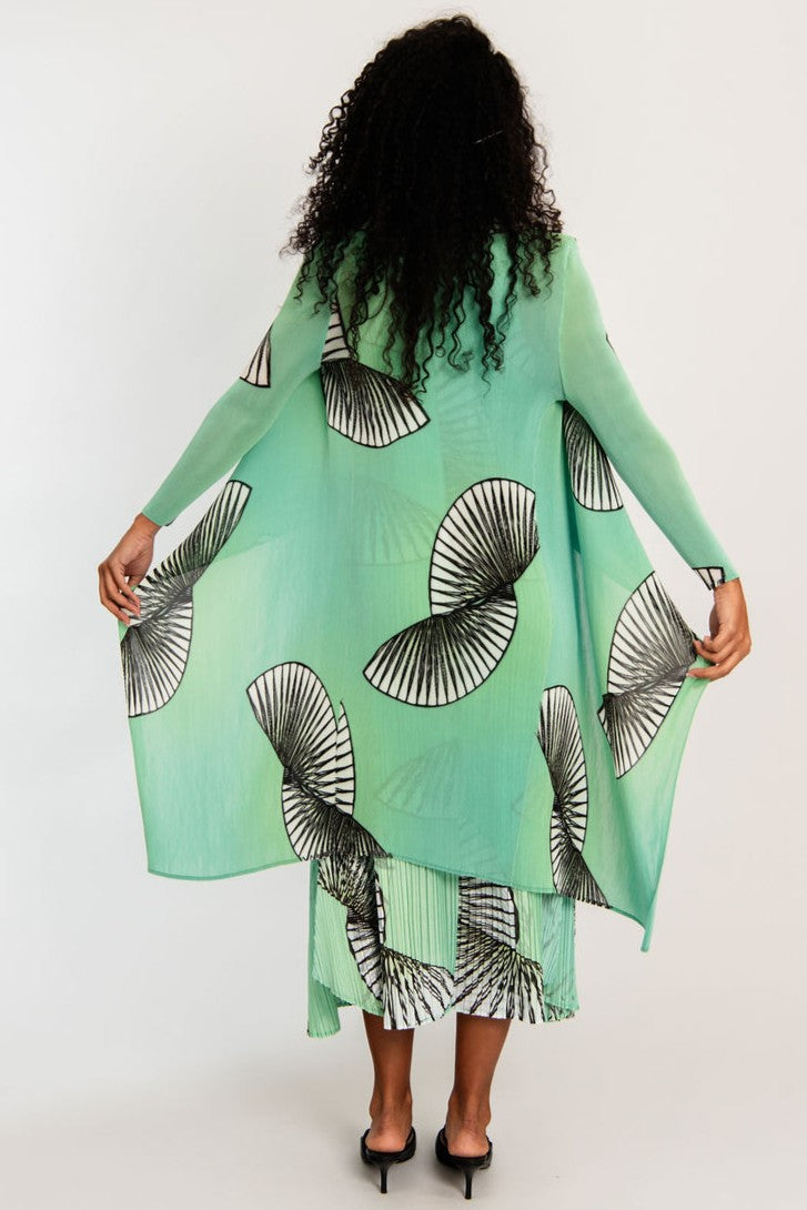 ALQUEMA - Collare Coat - Lime Fan Dance - Magpie Style