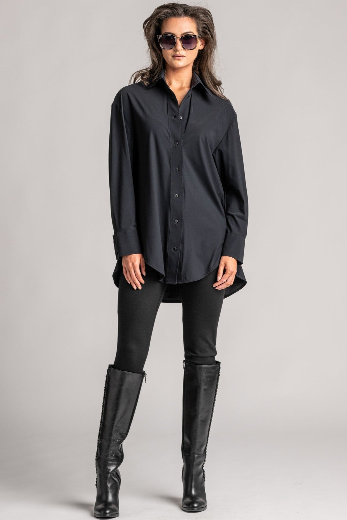 PAULA RYAN Crossover Waist Legging - Black Roma - Paula Ryan