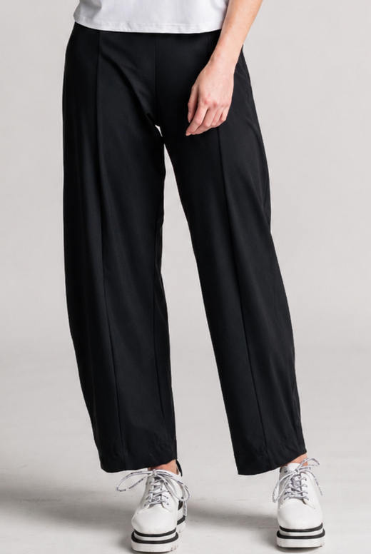 PAULA RYAN Side Zip Barrel Pant - Black Microjersey - Paula Ryan