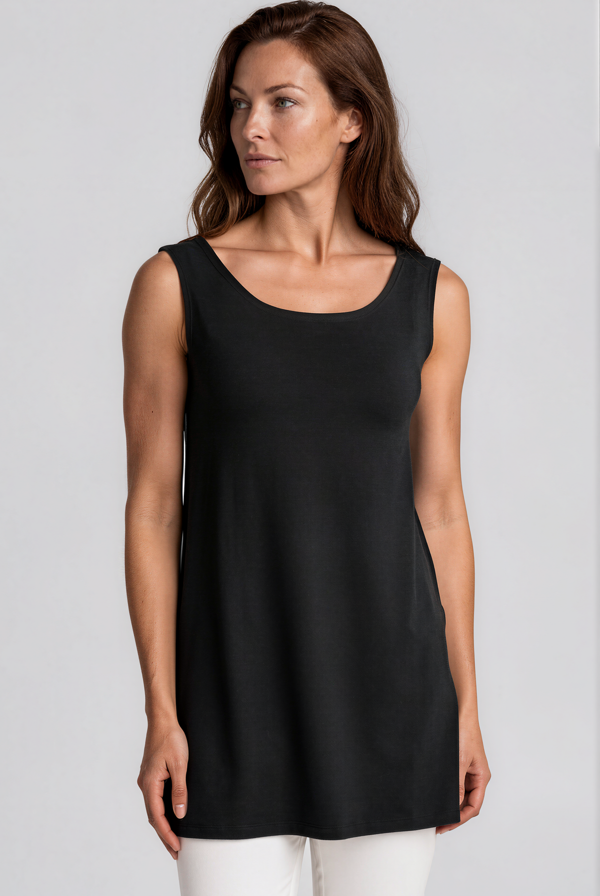 PAULA RYAN Loose Fit Singlet - Black Merino - Paula Ryan