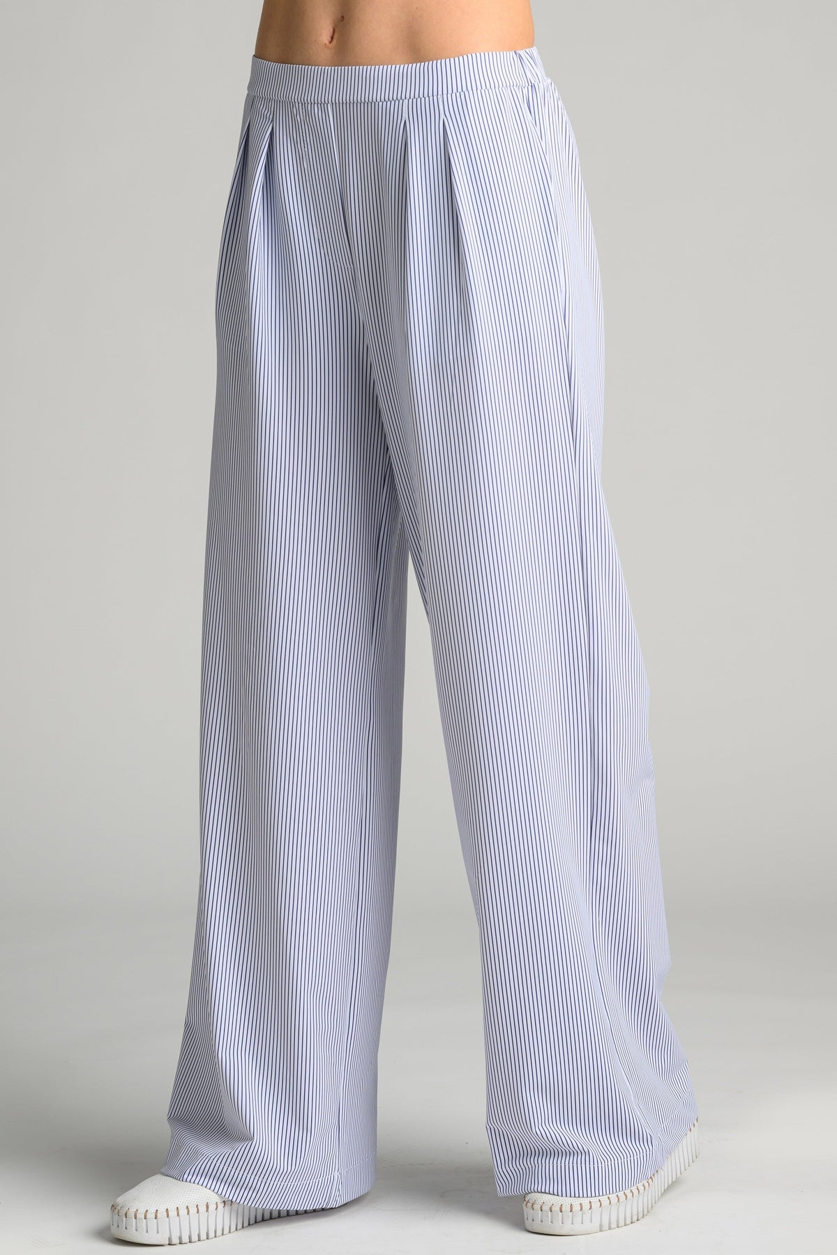 PAULA RYAN Wide Leg Pant - Single Stripe Microjersey - Paula Ryan