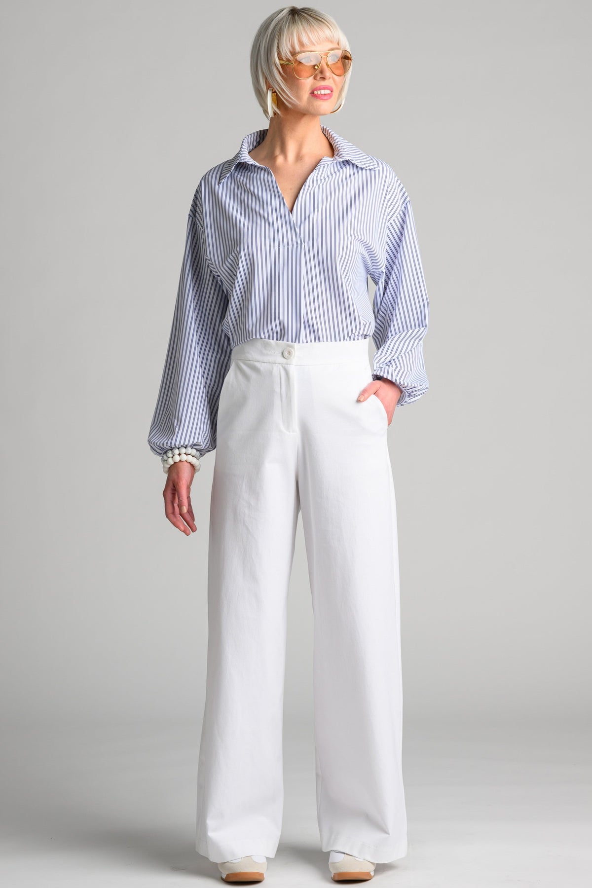 PAULA RYAN Ashford Shirt - Double Stripe Microjersey - Paula Ryan