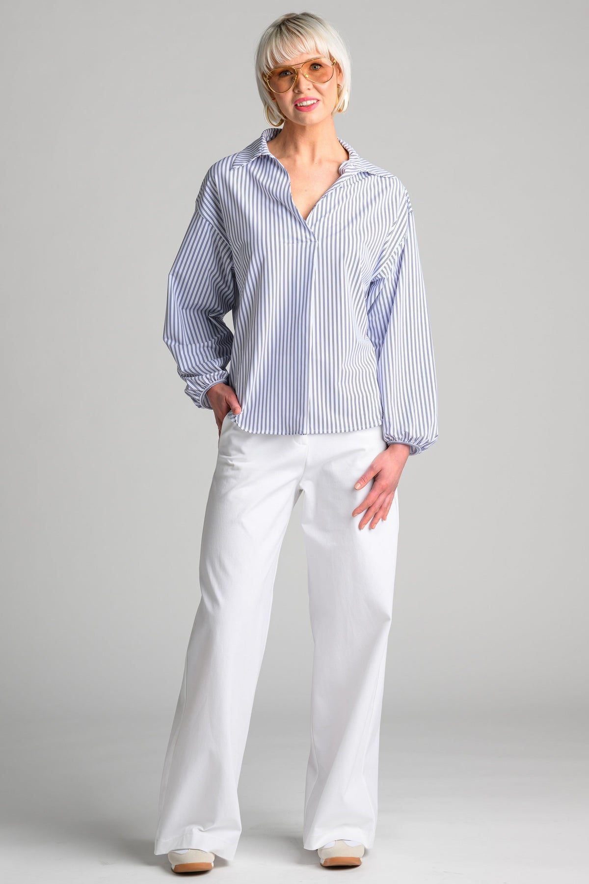 PAULA RYAN Ashford Shirt - Double Stripe Microjersey - Paula Ryan