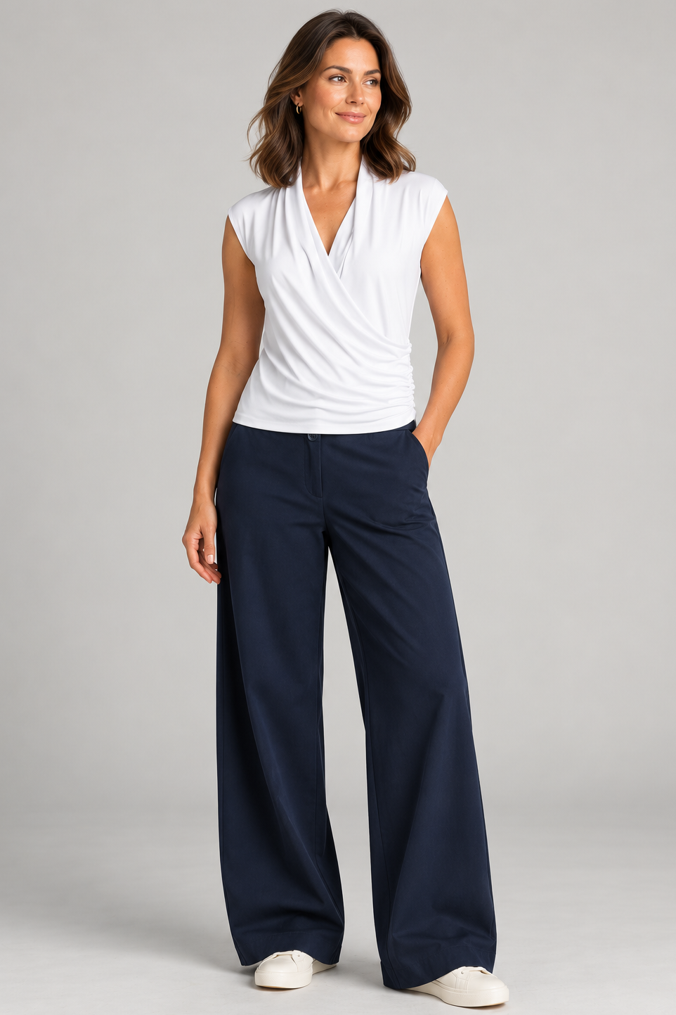 Sailor Stretch Pant - Navy Cotton Drill - Paula Ryan