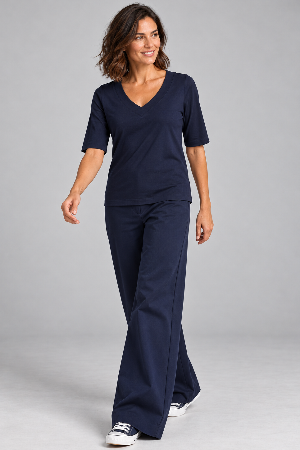 Sailor Stretch Pant - Navy Cotton Drill - Paula Ryan