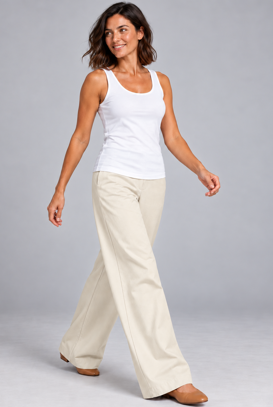 Sailor Stretch Pant - Sand Cotton Drill - Paula Ryan