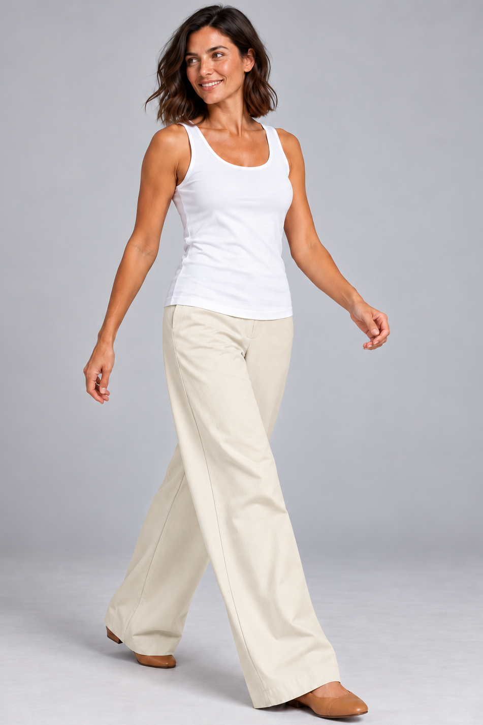 Sailor Stretch Pant - Sand Cotton Drill - Paula Ryan
