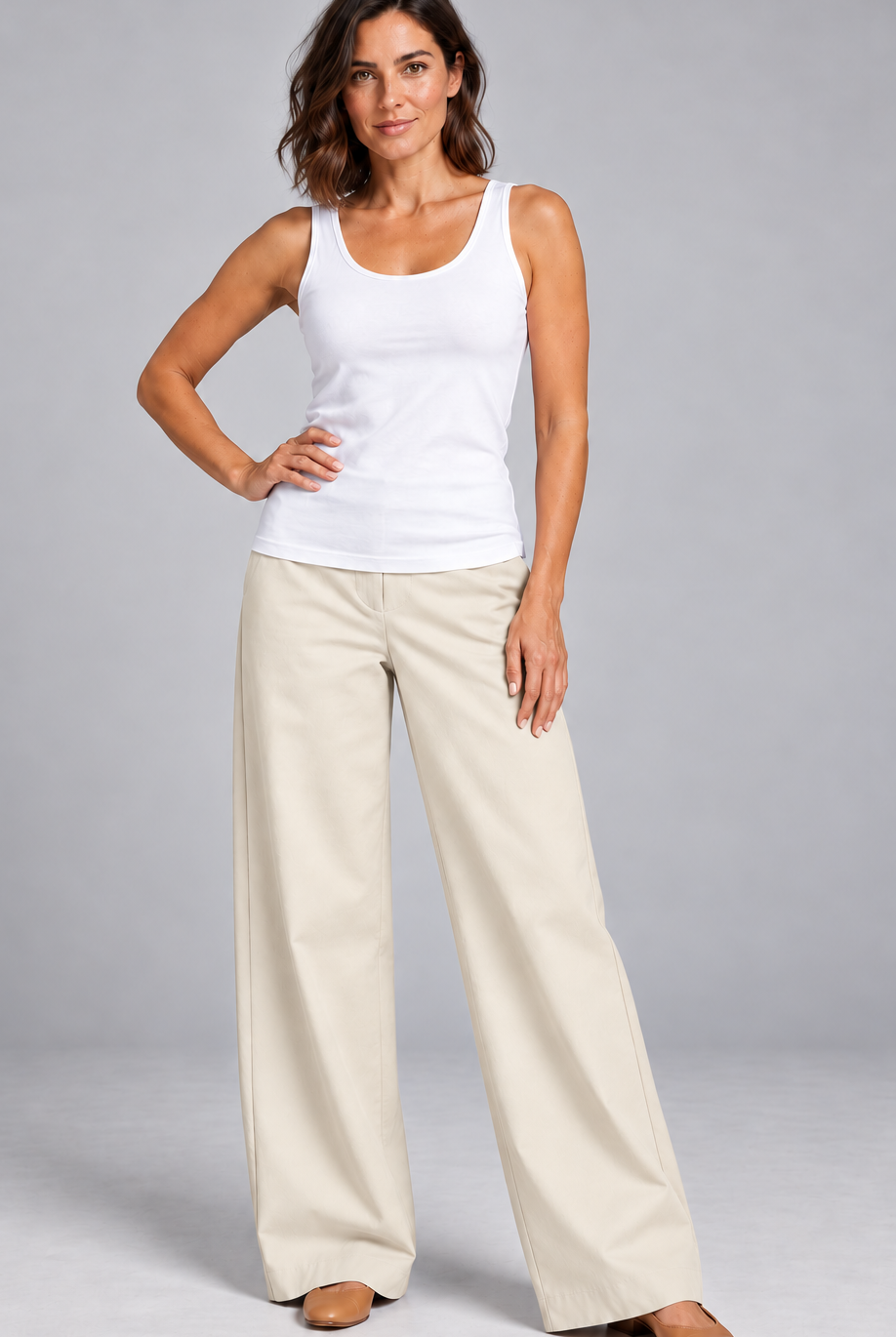 Sailor Stretch Pant - Sand Cotton Drill - Paula Ryan