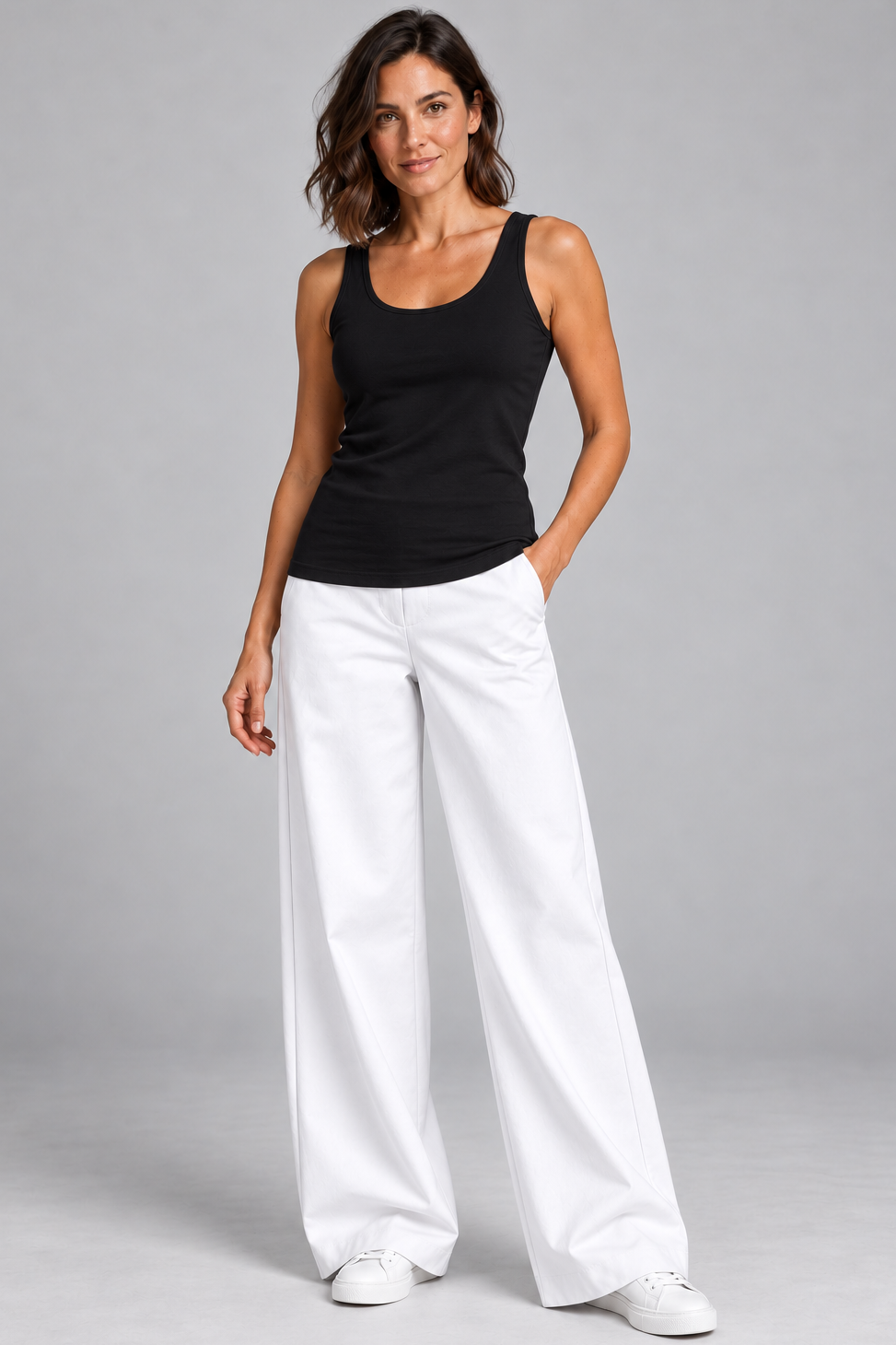 PAULA RYAN Drill Sailor Pant - White - Magpie Style