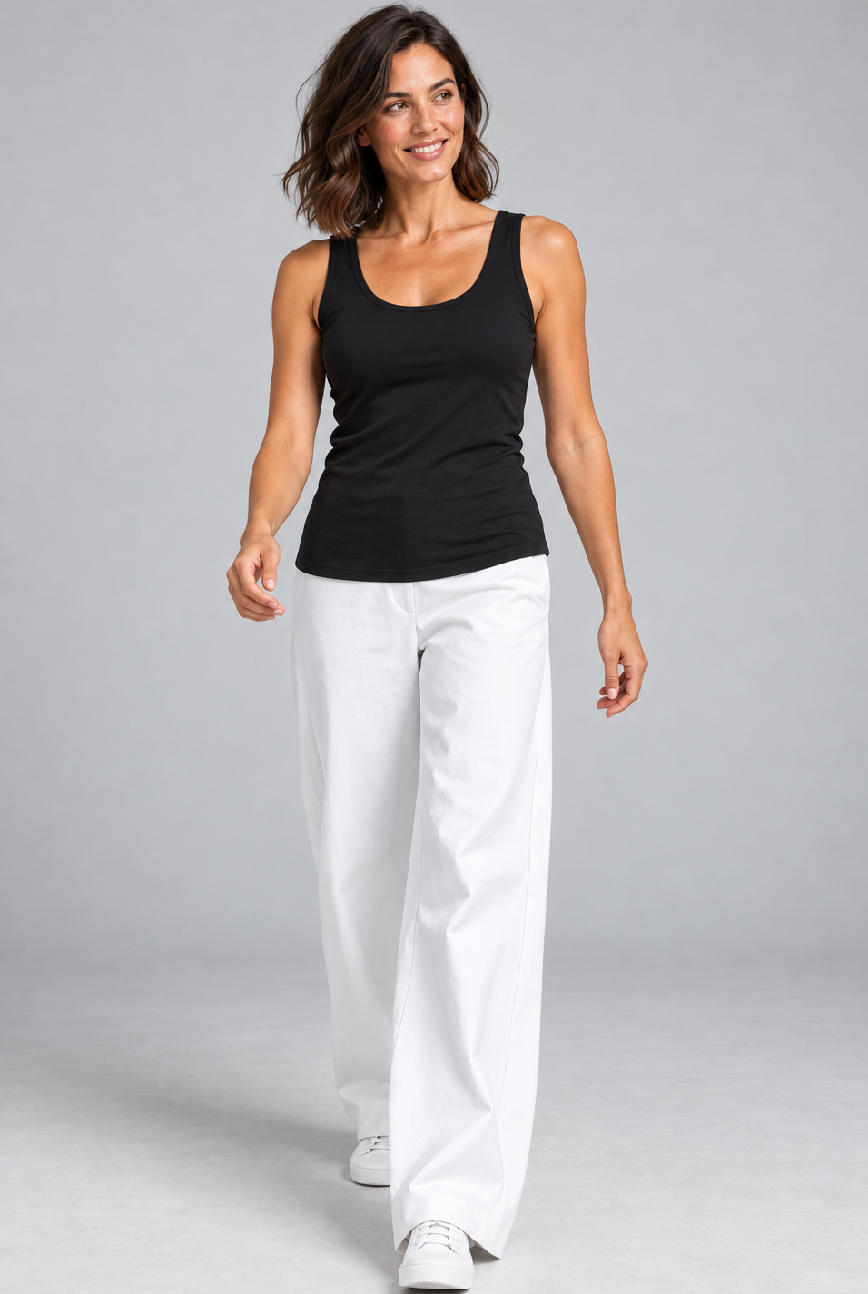 Sailor Stretch Pant - White Cotton Drill - Paula Ryan