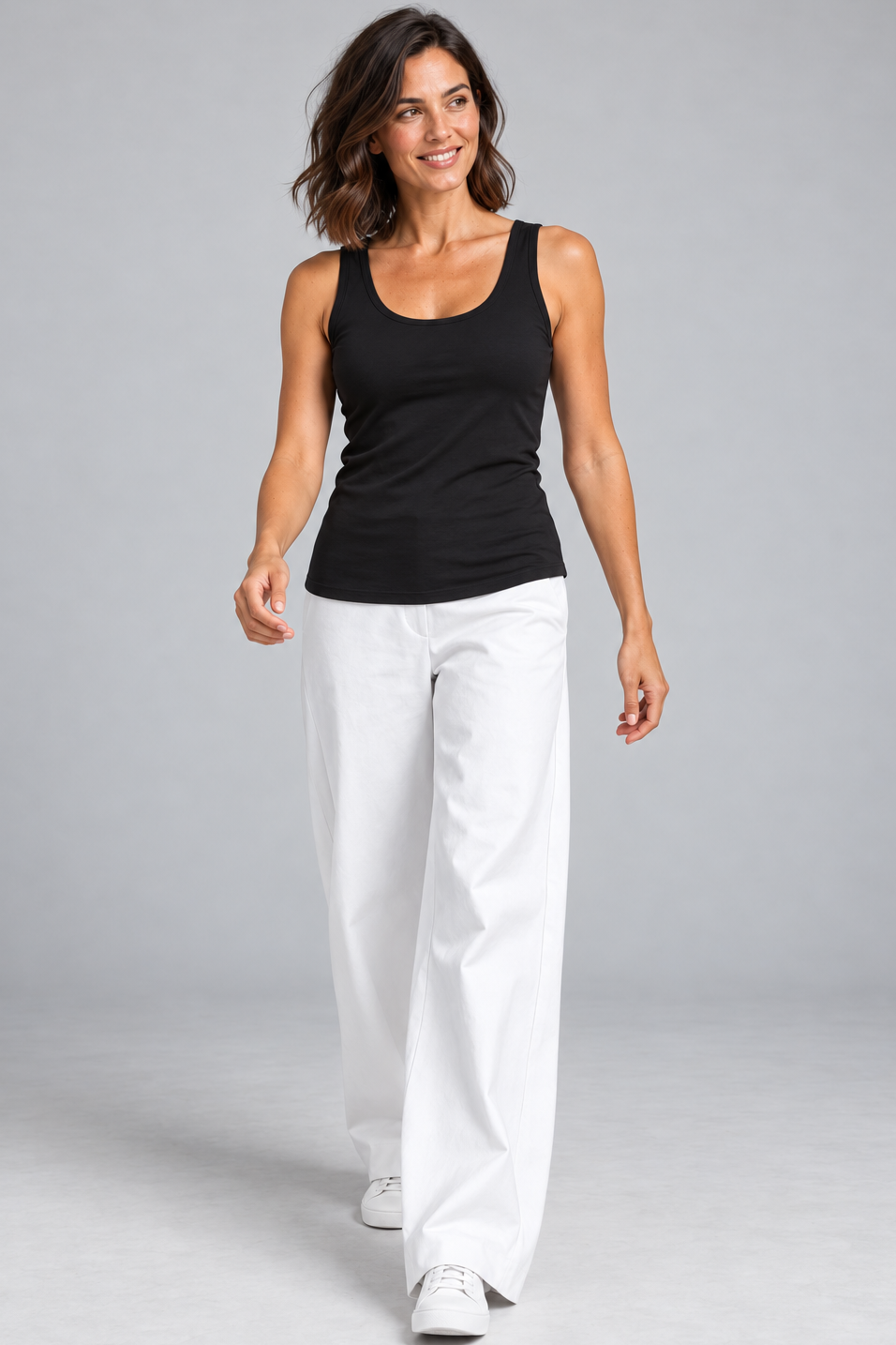 Sailor Stretch Pant - White Cotton Drill - Paula Ryan