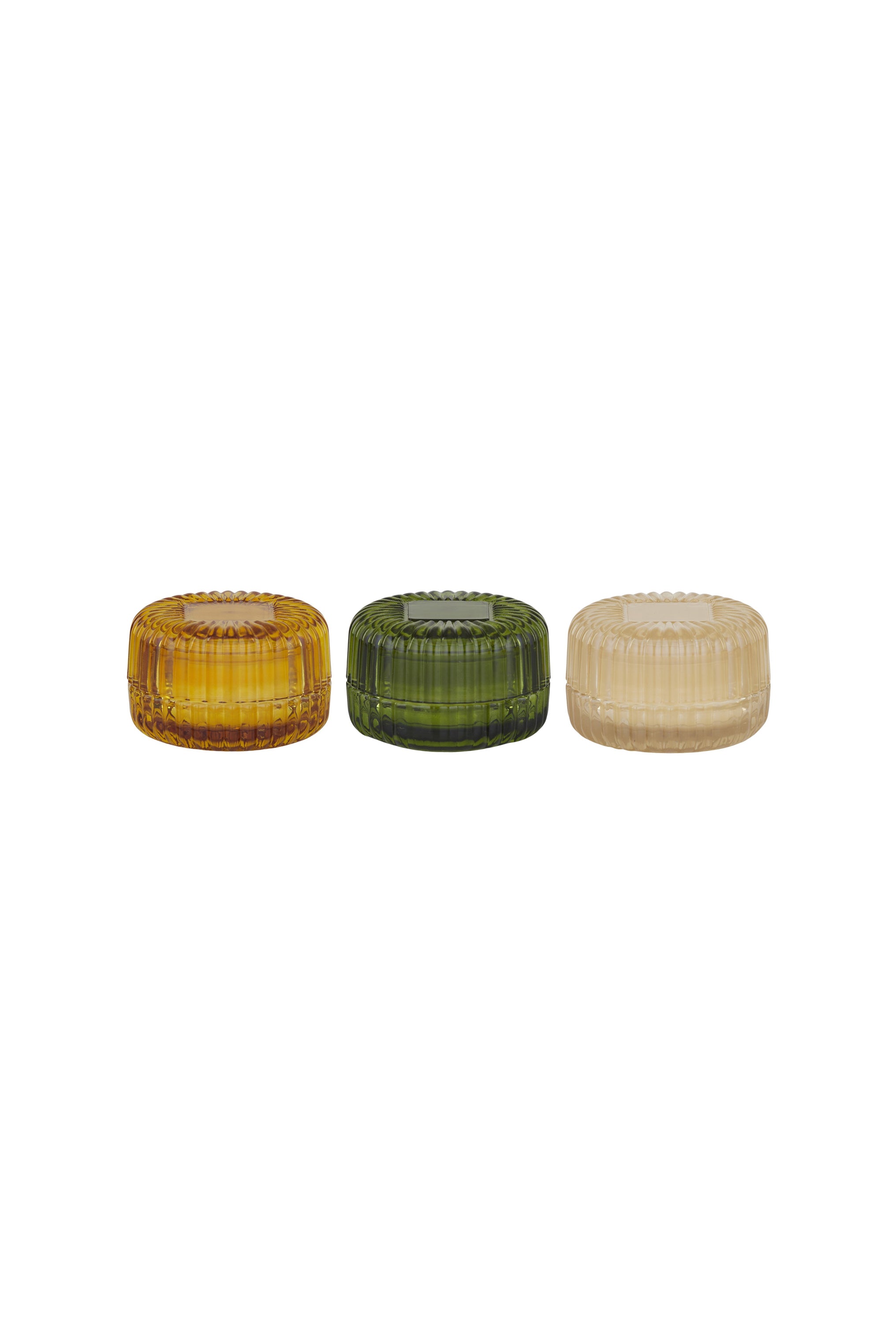 Linha Candle in Ribbed Glass - Gold - Magpie Style