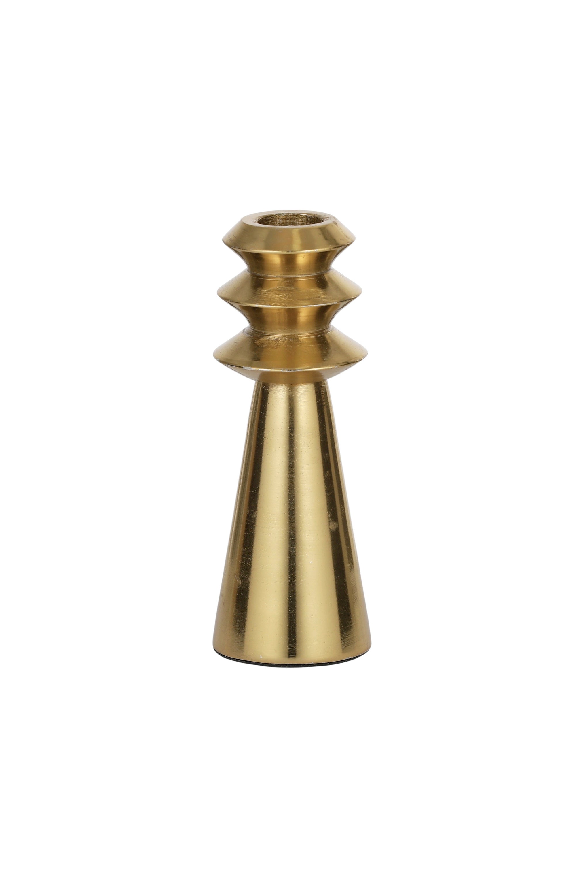 Zeus Conical Candleholder w Gold Finish - Tall - Magpie Style
