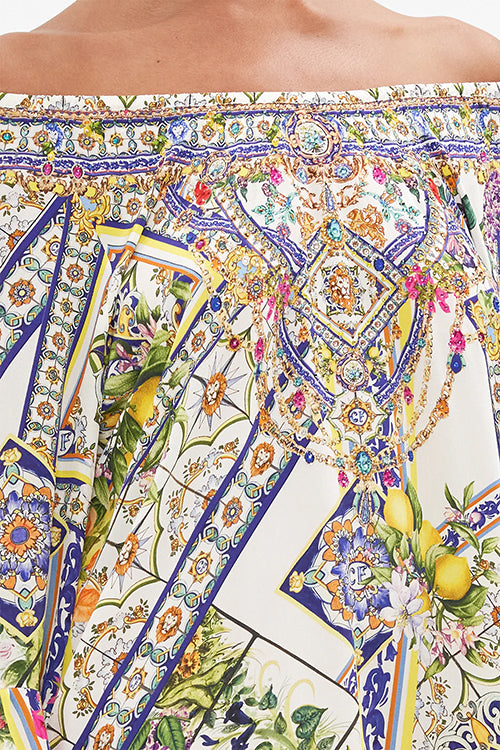 CAMILLA - A Line Frill Dress Amalfi Amore - Magpie Style