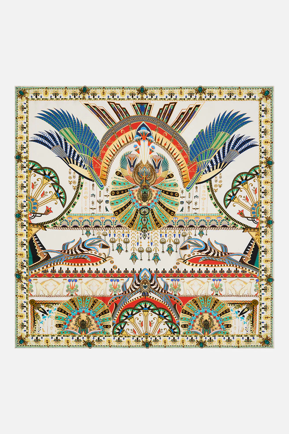 CAMILLA - Large Square Scarf Valley of the Queens - Magpie Style
